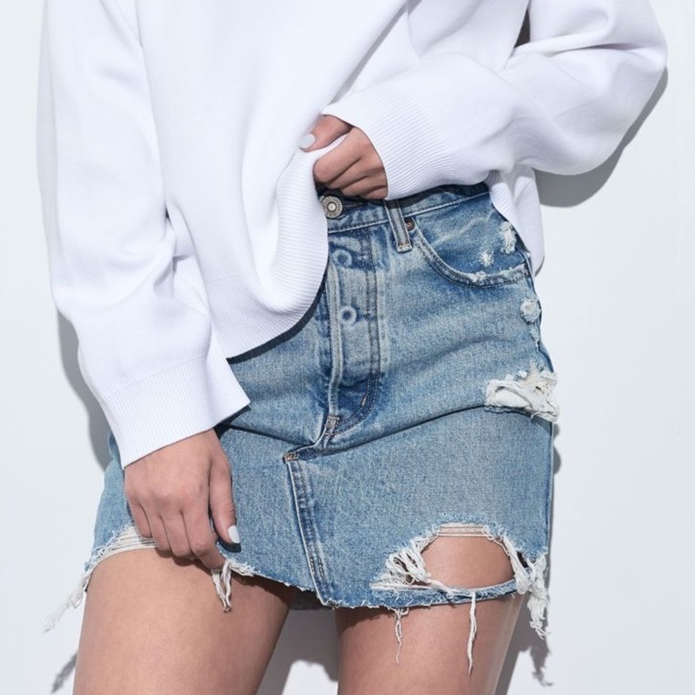 Moussy‎ Markly Denim Mini Skirt Sz 27